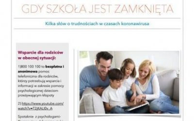 Informacje od pedagoga dla rodziców